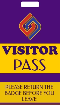 Blue Maximalist Vistors Pass Business Card 名片 template