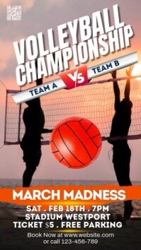 Blue Maximalist Volleyball Facebook Story template