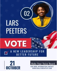 Blue Maximalist Vote for change / Election Day  Instagram Portrait template