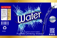 Blue Maximalist Water Bottle  Label template