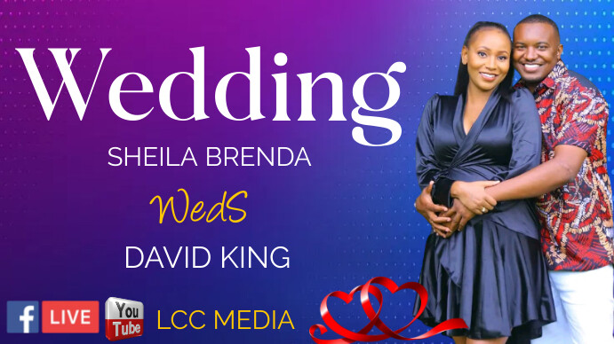 Blue Maximalist Wedding  Digital Display (16: 数字显示屏 (16:9) template