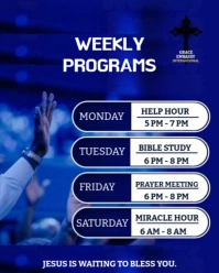 Blue Maximalist Weekly Programs  Instagram Portrait template