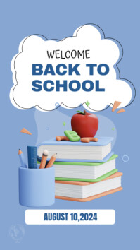 Blue Maximalist Welcome Back To School Instagram Story template