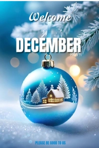 Blue Maximalist Welcome December  Pinterest Graphic template
