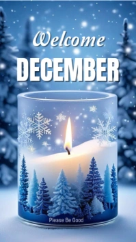 Blue Maximalist Welcome Decmber Digital Display (9:16) template