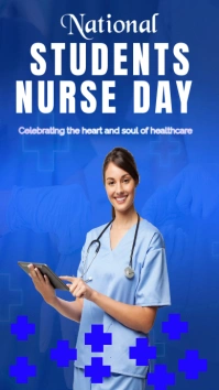 Blue Maximalist White national student nurse day Instagram Story template