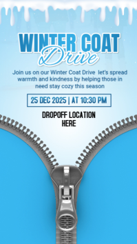 Blue Winter Coat Drive Instagram Story Template