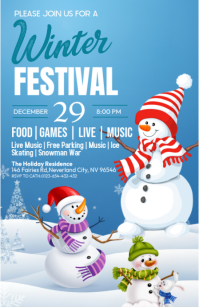 Blue Maximalist Winter Festival Tabloid template