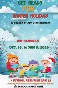 Blue Maximalist Winter Holidaynotice Pinterest Graphic template