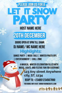 Blue Maximalist Winter Party Invitation  Pinterest Graphic template