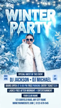 Blue Maximalist Winter Partyt Instagram Story template