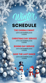 Blue Maximalist Winter Program Schedule Template Instagram Story Instagram-verhaal