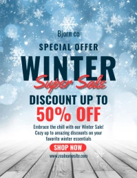 Blue Maximalist Winter Sale Flyer (us Letter) template