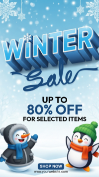 Blue Maximalist Winter Sale Instagram Story template