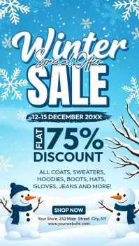 Blue Maximalist Winter Sale Template Instagram Story