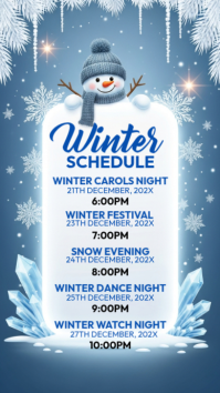 Blue Maximalist Winter Schedule Instagram Story Instagram-verhaal template