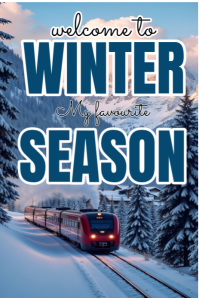 Blue Maximalist Winter Season  Pinterest Graphic template