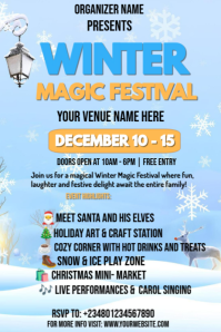 Blue Maximalist Winter Wonderland Party  Pinterest Graphic template