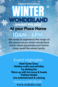 Blue Maximalist Winter Wonderland  Pinterest Graphic template