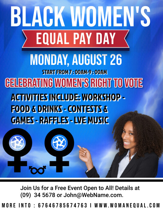 Copy of Blue Maximalist Women's Equality Day Flyer Fl | PosterMyWall
