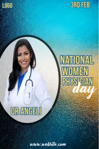 Blue Maximalist Women Physician Day  Pinterest Graphic template