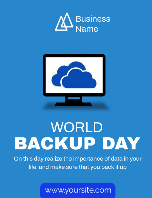 Copy of Blue Maximalist World Backup Day Flyer (us Letter) | PosterMyWall