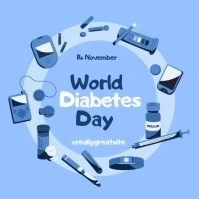 Blue Maximalist World Diabetes Day Instagram Post template