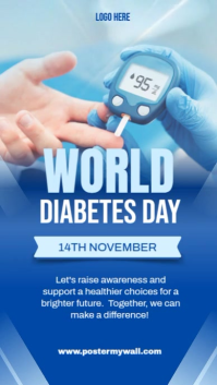 Blue Maximalist World Diabetes Day Template  Instagram Story