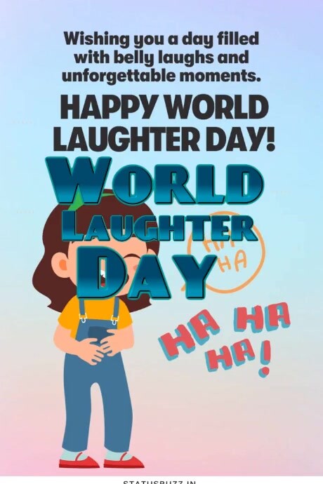 Blue Maximalist World Laughter Day  Poster Plakkaat template