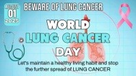 Blue Maximalist World Lung Cancer Day Youtube Thumbnail template