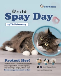 Blue Maximalist World Spay Day Instagram Portrait template