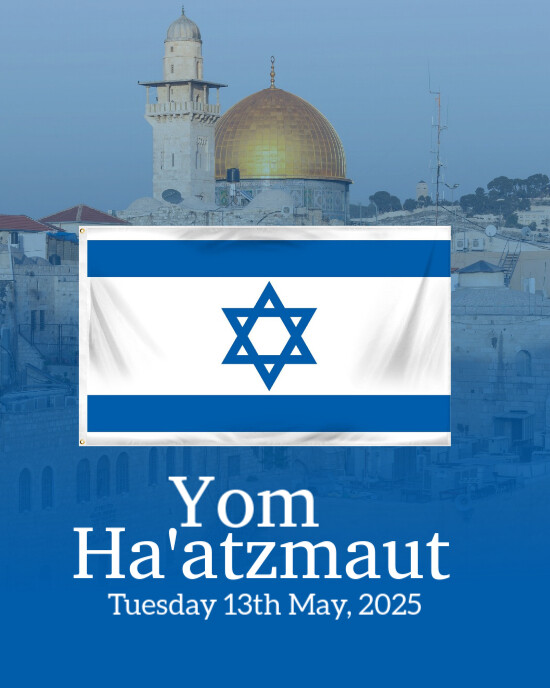 Blue Maximalist Yom Ha'atzmaut Instagram Portrait  Instagram Portrait template