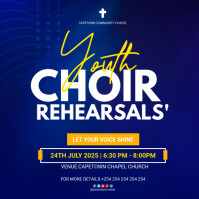 Blue Maximalist Youth Choir Rehearsal's  Instagram Post template