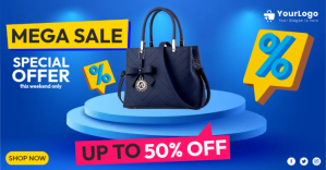 Blue Mega Sale Image partagée Facebook template