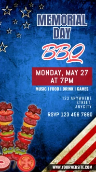 Blue  Memorial Day Cookout Instagram Story template