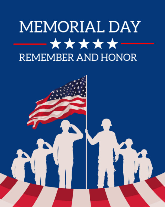 Blue  Memorial Day Template For  Instagram Portrait