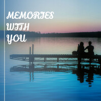 Blue  Memories With You Album Cover Capa de álbum template