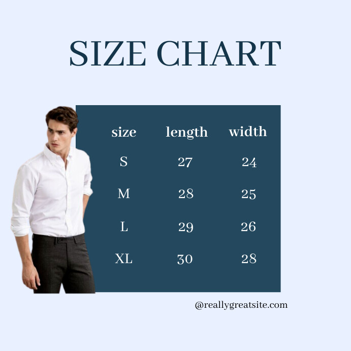 White Size Chart Instagram Ad Template | PosterMyWall White Size Chart Instagram Ad Template | PosterMyWall