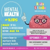 Blue Mental Health Kids Square Video template