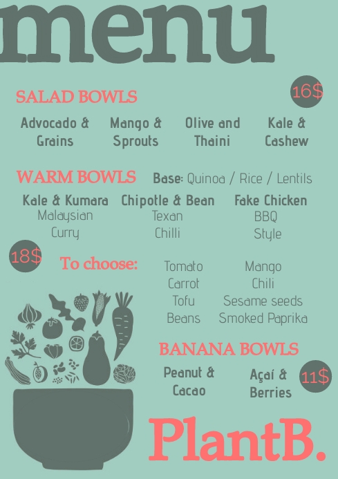 Blue Menu Template | PosterMyWall