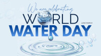 blue minimalist typographic world water day display template