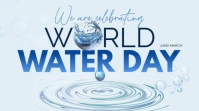 blue minimalist typographic world water day display template