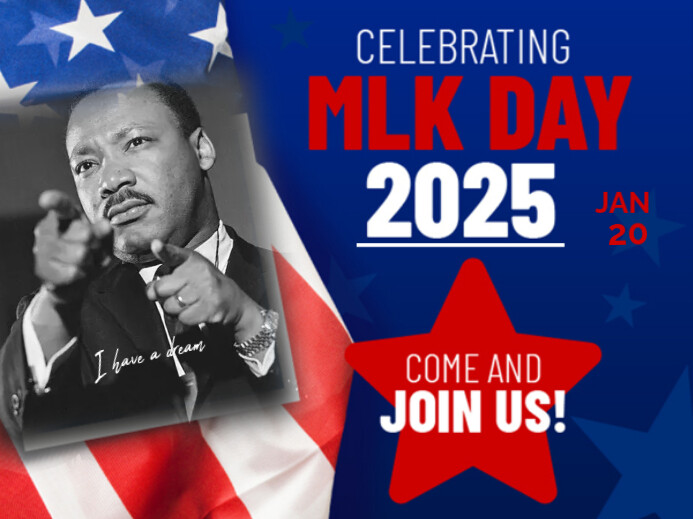 Blue  Mlk Day 2025 Cellebration Yard Sign template