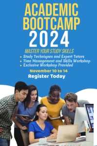 Blue Modern & Minimal Academic Boot Camp Poster Plakat template