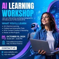 Blue AI Workshop Instagram-bericht Template