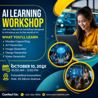 Blue AI Workshop Instagram Plasing Template