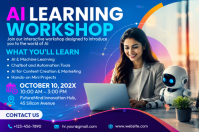 Blauw AI Learning Workshop Plakat Template