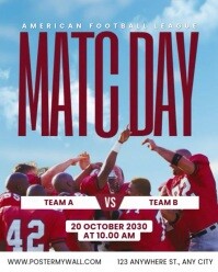 Blue Modern & Minimal American Football Match Day Instagram Portrait template