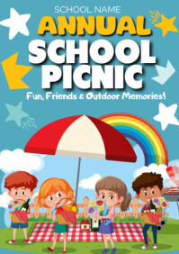 Blue Modern & Minimal Annual School Picnic  A2 template