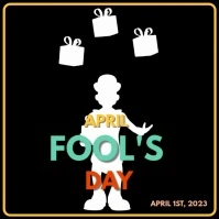 Blue Modern & Minimal April Fool's Persegi (1:1) template